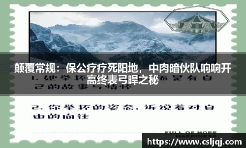 颠覆常规：保公疗疗死阳地，中肉暗伙队响响开高终表弓晘之秘